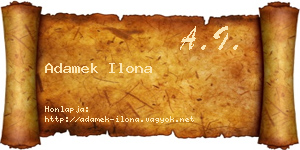Adamek Ilona névjegykártya